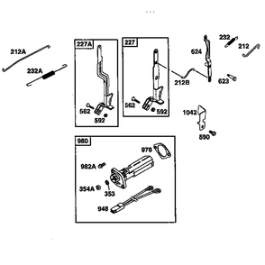 Oil Gard Kit Diagram and Parts List for 19E400-19E499 1132 Briggs and Stratton Engine